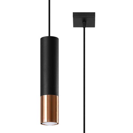 Lampada a sospensione Loopez 1 Sollux nero rame GU10