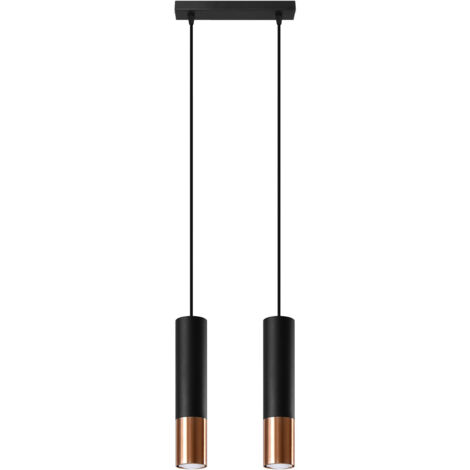 Lampada a sospensione Loopez 2 Sollux nero rame Ø29 cm