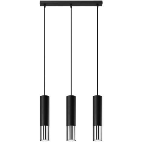 Lampada a sospensione Loopez nero/cromato 45x90x6cm Sollux