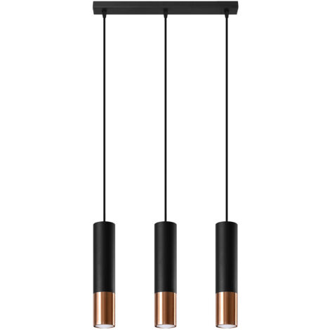 Lampada a sospensione Loopez nero/rame 45x90x6cm Sollux