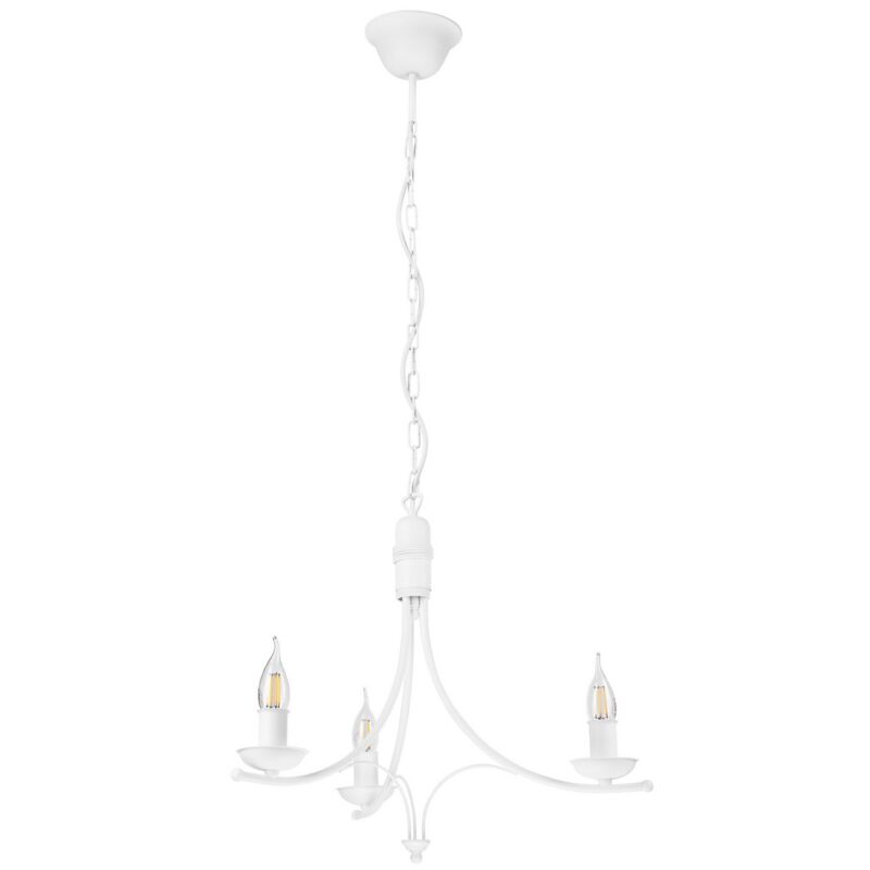 Lampada a Sospensione Luca, Acciaio, Bianco