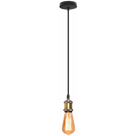 Lampada a Sospensione, Luce a Soffitto con E27 Portalampada, Vintage Edison Supporto con 1M Cavo (Bronzo)