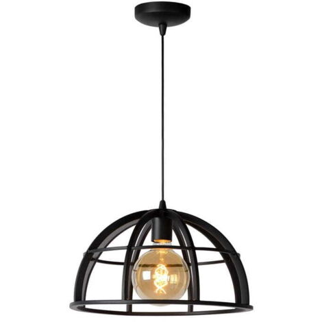 Lampada a sospensione Lucide Dikra Ø40 nera E27 dimmerabile