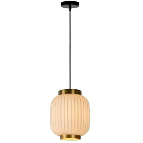 Lampada a sospensione Lucide Gosse E27 oro/bianco 170 cm