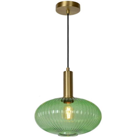 Lampada a sospensione Lucide Maloto Ø30 verde oro E27