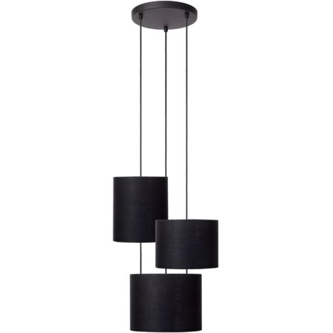 Lampada a sospensione Lucide Maya 3xE27 nero oro interno