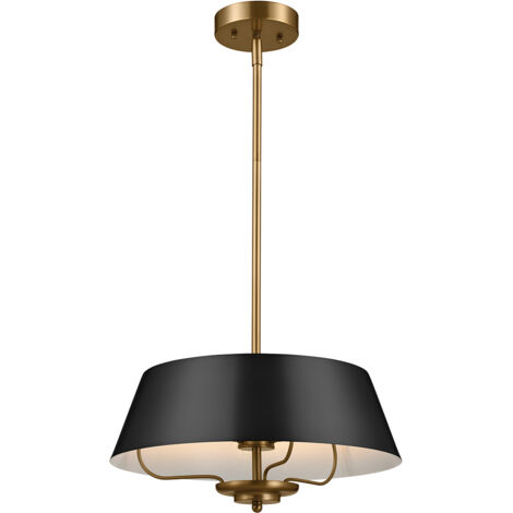 Lampada a sospensione Luella Kichler nero/ottone Ø41 3xE14