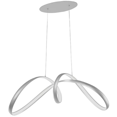 Lampada a sospensione LUMEN a LED in metallo Silver - Piccolo 85 cm