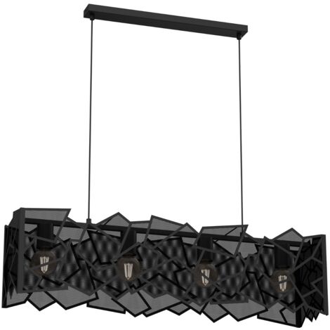Lampada a sospensione Luminex Camo nera 4xE27 metallo
