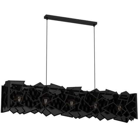 Lampada a sospensione Luminex Camo nera in metallo 5xE27