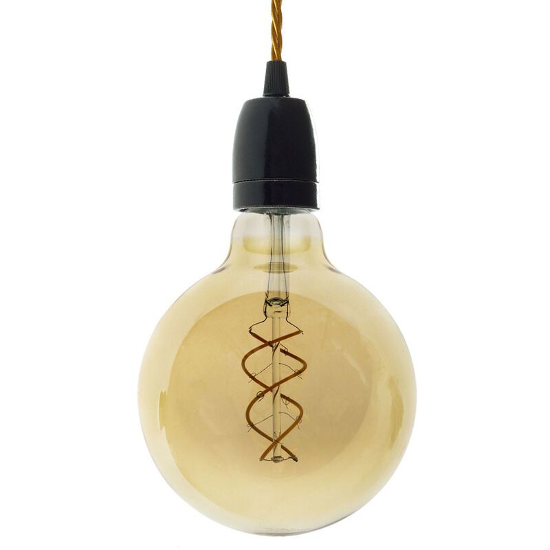 Image of Lampada a sospensione Made in Italy completa di cavo tessile trecciato e finiture in porcellana Senza lampadina - Nero - Senza lampadina