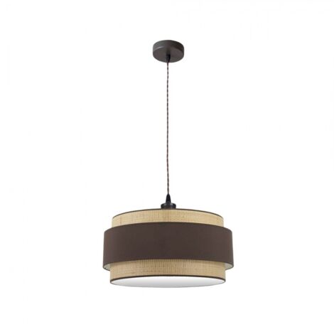 Lampada a sospensione marrone/naturale modello Kandy 2xE27 dimmerabile FABRILAMP