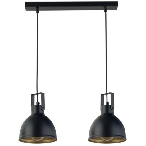 Lampada a sospensione Mars doppia loft nera/oro 2xE27