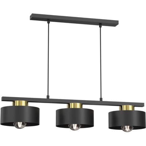 Lampada a sospensione Marti nera/oro 3xE27 Luminex