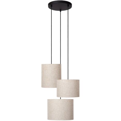 Lampada a sospensione MAYA crema tessuto 3xE27 Lucide