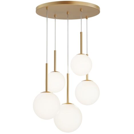 Lampada a sospensione Maytoni Basic Form 5 luci ottone oro