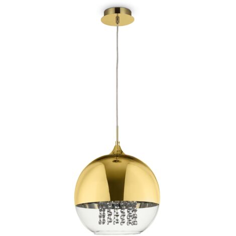 Lampada a sospensione Maytoni Fermi vetro ottone E27
