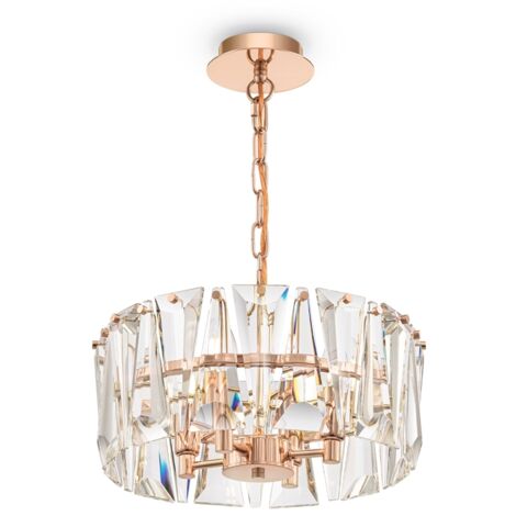 Lampada a sospensione Maytoni Puntes cristallo oro 4xE14
