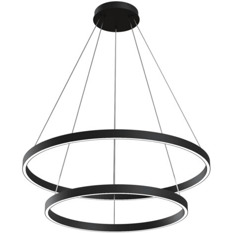 Lampada a sospensione Maytoni Rim 80cm LED nera 4000K