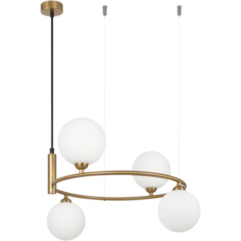 Lampada a sospensione Maytoni Ring ottone 4 luci Ø39