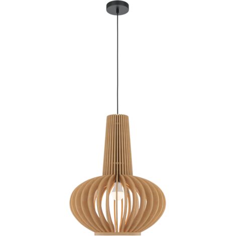 Lampada a sospensione Maytoni Roots nera legno Ø35 E27 40W