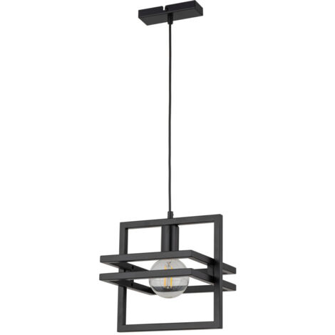 Lampada a sospensione Merci nera industriale Ø26 E27 Sigma