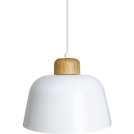 Lampada a Sospensione Metallo e Legno Wawak  Bianco