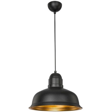 Lampada a sospensione metallo nero interno oro Kumbet MDL3053