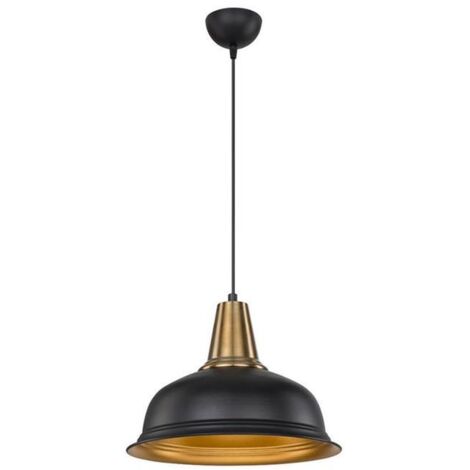 Lampada a sospensione metallo nero interno oro Rena ASZ1341