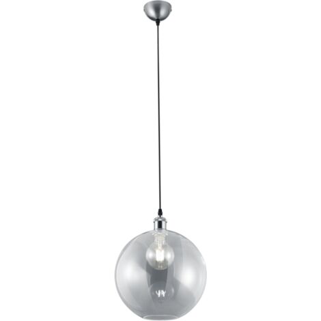 Lampada a sospensione, metallo, nichel opaco, 30x150x30 cm, Dino