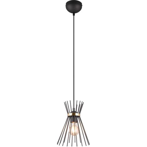 Lampada a sospensione, metallo, oro nero, D 20 cm, Rod
