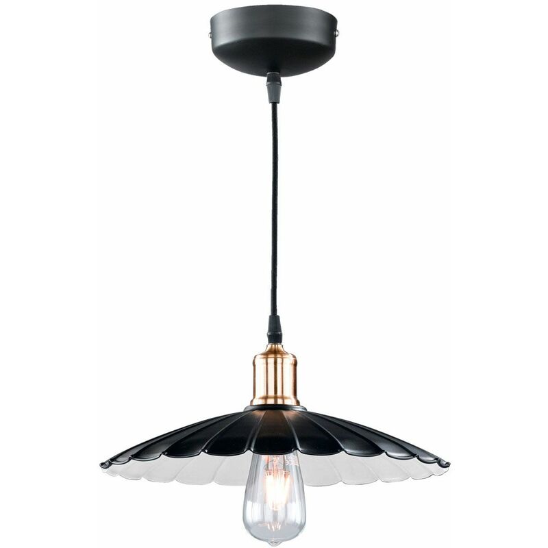 Image of Lampada a sospensione in metallo dorato nero a sospensione con faretti a soffitto lampada Honsel luci 69351