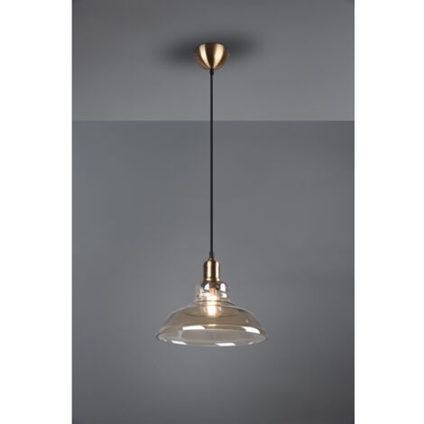 Lampada a sospensione, metallo, ottone invecchiato, 28x150x28 cm, Aldo