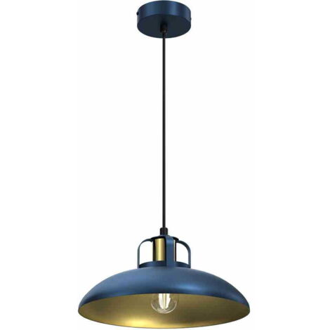 Lampada a sospensione Milagro Felix blu oro E27 Ø30