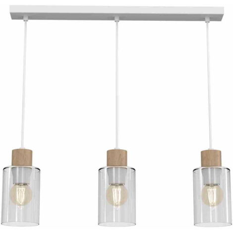 Lampada a sospensione Milagro Madera 3 luci bianca