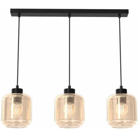 Lampada a sospensione Milagro Sombra MLP8371 3xE27 nera/ambra