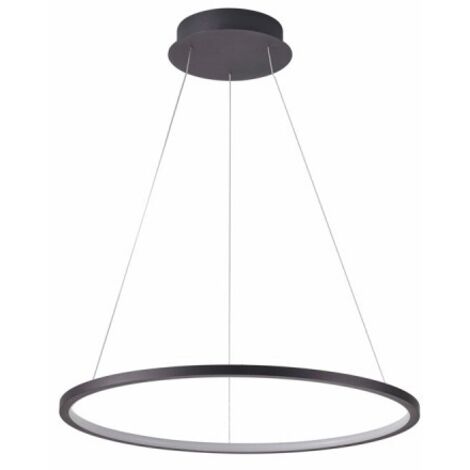Lampada a sospensione minimal nera anello LED 24W Vinola Italux