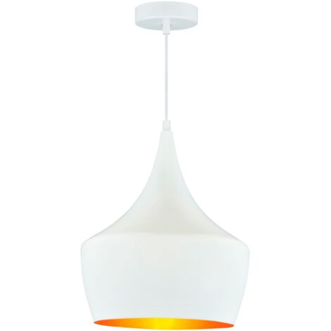 Lampada a sospensione Modern bianco/oro E27 Polux 306760
