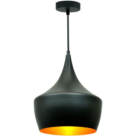 Lampada a sospensione Modern nero/oro E27 Polux 305459