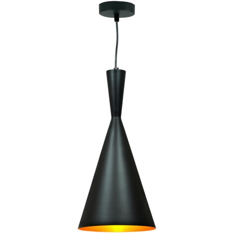 Lampada a sospensione Modern nero/oro E27 Polux 305466