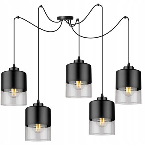 LAMPADA A SOSPENSIONE MODERNA A FORMA DI RAGNO IN VETRO