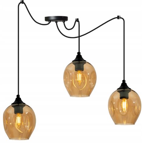 LAMPADA A SOSPENSIONE MODERNA A FORMA DI RAGNO IN VETRO