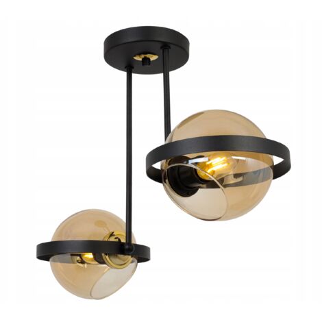 LAMPADA A SOSPENSIONE MODERNA AD ANELLO IN VETRO COLOR MIELE