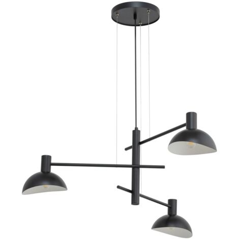 Lampada a sospensione moderna Artis nera 3 luci E14 Sigma