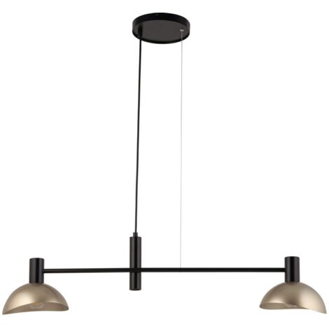 Lampada a sospensione moderna Artis nera oro 2xE14 Sigma