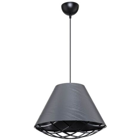 Lampada a sospensione moderna con paralume in tessuto antracite Ayda ASZ1560