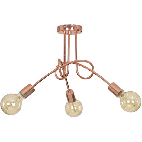Lampada a sospensione moderna Edison LOFT in rame 3x60W