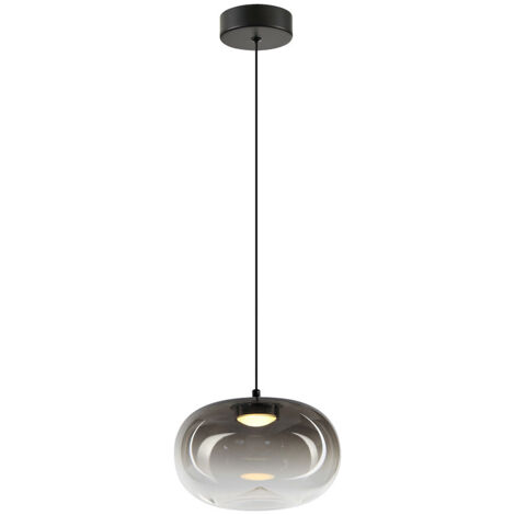 Lampada a sospensione moderna in vetro, ellisse fumé, per soggiorno, colore caldo, LED 4W, VASO Milagro