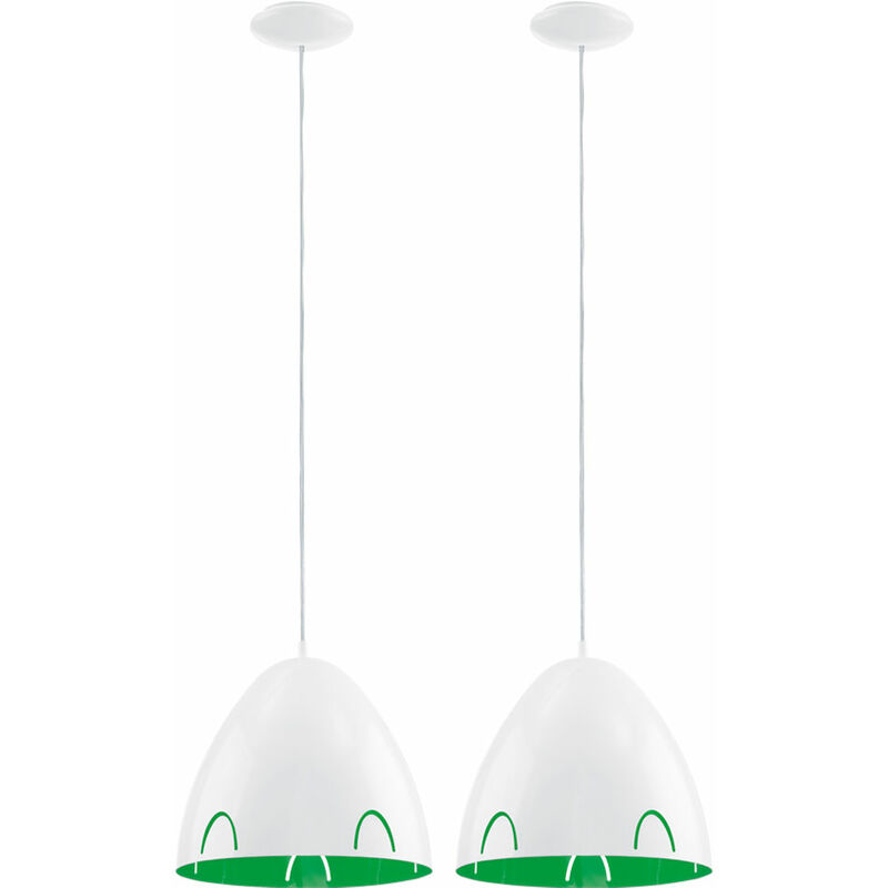 Image of Lampada a sospensione moderna lampada a sospensione lampada da sala da pranzo lampada a sospensione tavolo da pranzo, metallo, bianco verde, 1x E27,