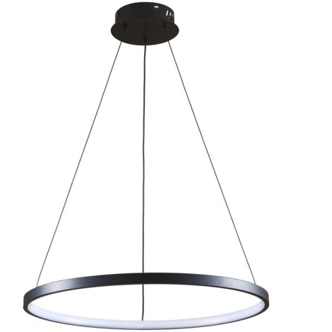 Lampada a sospensione moderna nera anello LED 20W 4000K Polux LEA